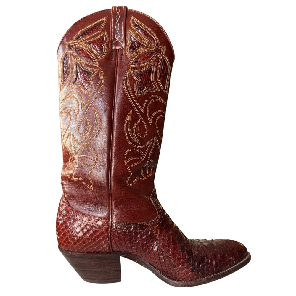Dan Post Genuine Python And Leather Western Cowgi… - image 5